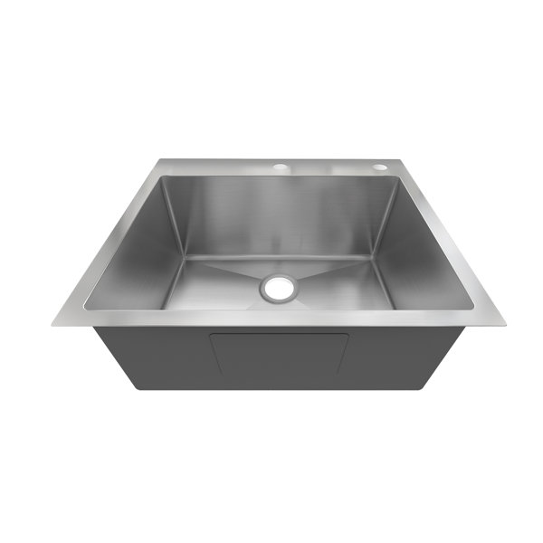 Sinber 25" x 22" Drop In Single Bowl Kitchen Sink with 18 Gauge 304
